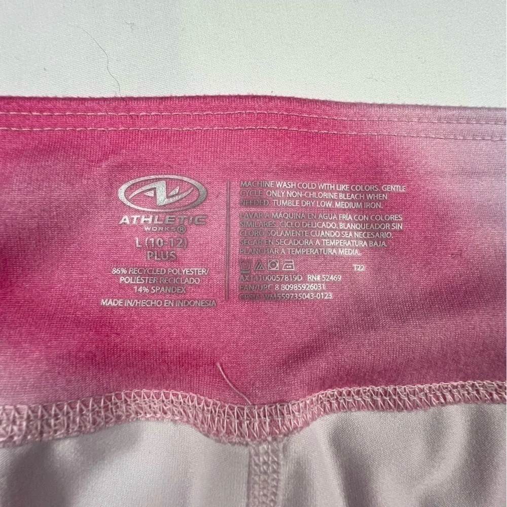 Athletic Works Girl’s Leggings W/Side Pockets -Pink, White -NWOT -Large Plus